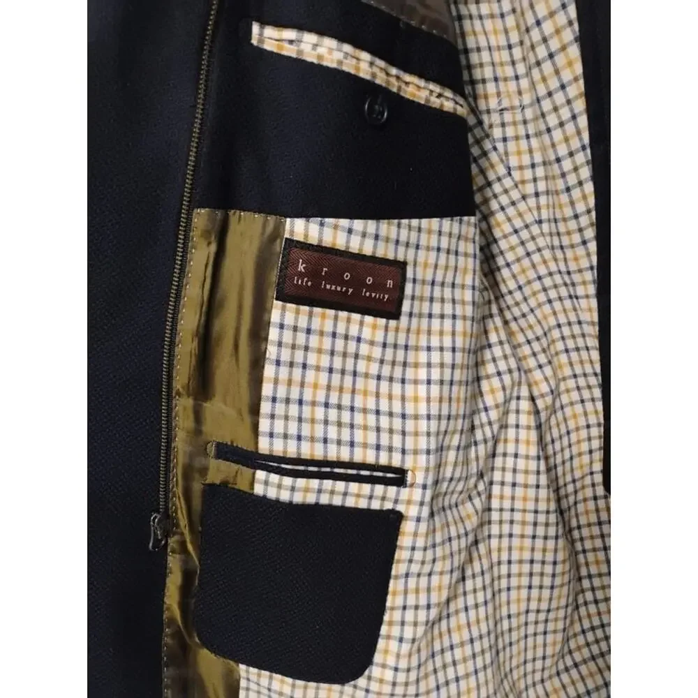 Kroon Ritchie Navy blue Hybrid Sport Coat Blue Blazer Wool Cashmere 46R $425 - Picture 14 of 16